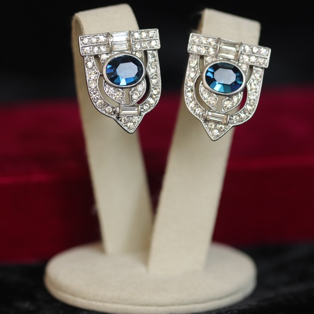 Art Deco silver earrings